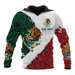 Mandotos Mexico 3D eagle print pullover hoodie in soft corduroy fabric, featuring a bold eagle graphic on the front.