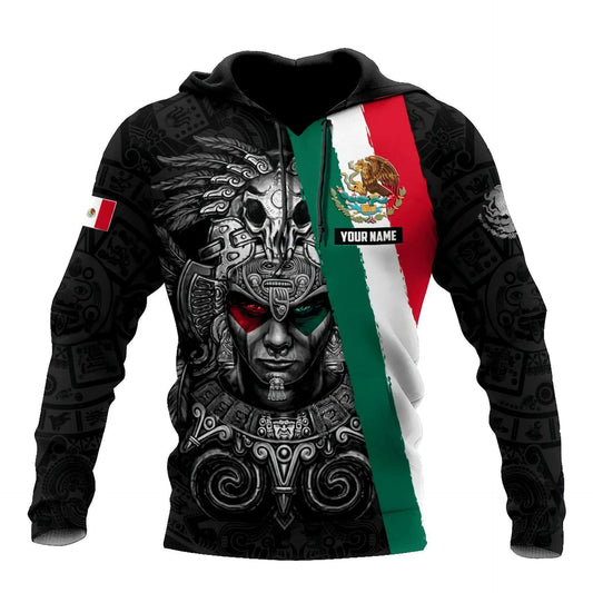 Mandotos Mexico 3D eagle print pullover hoodie in soft corduroy fabric, featuring a bold eagle graphic on the front.