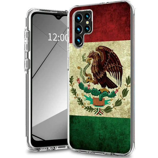 Mandotos Mexico flag S23 Ultra hybrid phone case with durable protection and vibrant flag design.