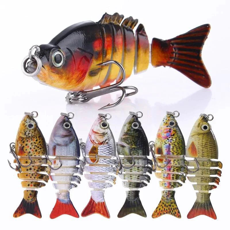 Mandotos Mini Multi-Jointed Swimbait Fishing Lure, realistic fish design with multiple joints for lifelike swimming motion
