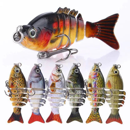Mandotos Mini Multi-Jointed Swimbait Fishing Lure, realistic fish design with multiple joints for lifelike swimming motion