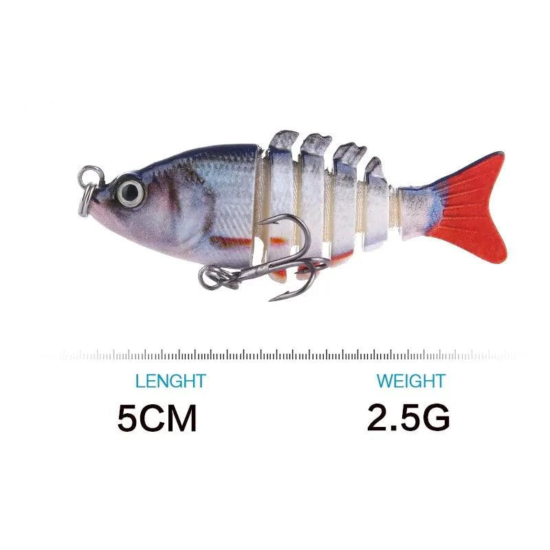 Mandotos Mini Multi-Jointed Swimbait Fishing Lure showing its realistic fish-like body and multi-jointed design for improved movement.