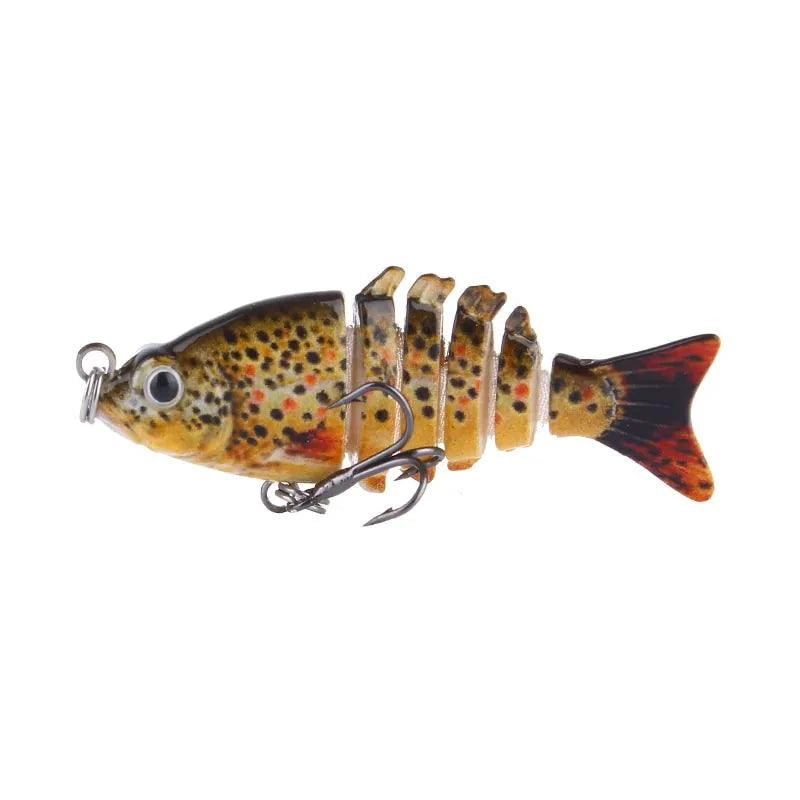Mandotos Mini Multi-Jointed Swimbait Fishing Lure showing its realistic fish design and multiple jointed segments for smooth swimming.