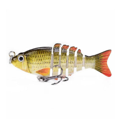 Mandotos Mini Multi-Jointed Swimbait fishing lure showing its realistic design and multiple jointed sections for lifelike movement.