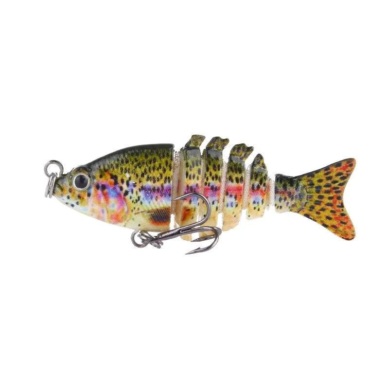 Mandotos Mini Multi-Jointed Swimbait Fishing Lure showing its realistic segmented body for freshwater or saltwater fishing.
