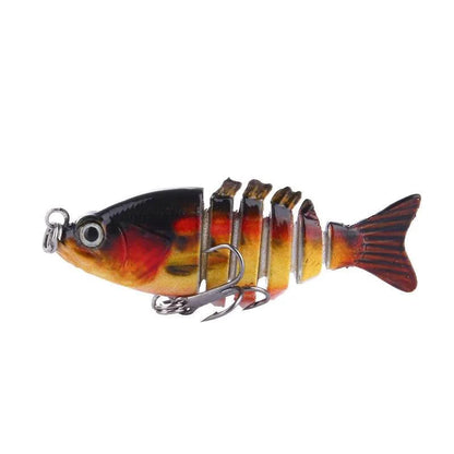 Mandotos Mini Multi-Jointed Swimbait Fishing Lure showing its realistic body and multiple jointed sections for freshwater fishing.