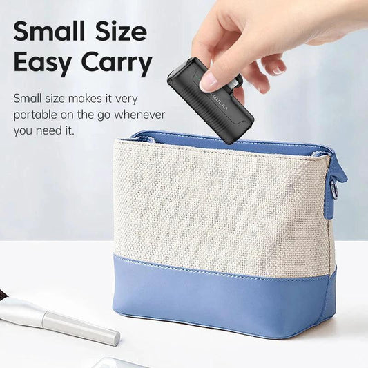 Mandotos Mini Power Bank 4500mAh portable charger with USB port for smartphones and devices, compact and lightweight design.