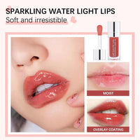 Mandotos moisturizing lip balm oil with plumping and exfoliating lip gloss, featuring a sleek tube and glossy finish