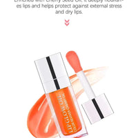 Mandotos moisturizing lip balm oil and plumping exfoliating lip gloss with a sleek tube and glossy finish.