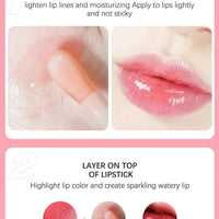 Mandotos moisturizing lip balm oil with plumping and exfoliating lip gloss effects, shown in a sleek tube with a glossy finish.