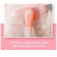 Mandotos moisturizing lip balm oil with plumping and exfoliating lip gloss, showcasing smooth, glossy lips in a close-up shot.