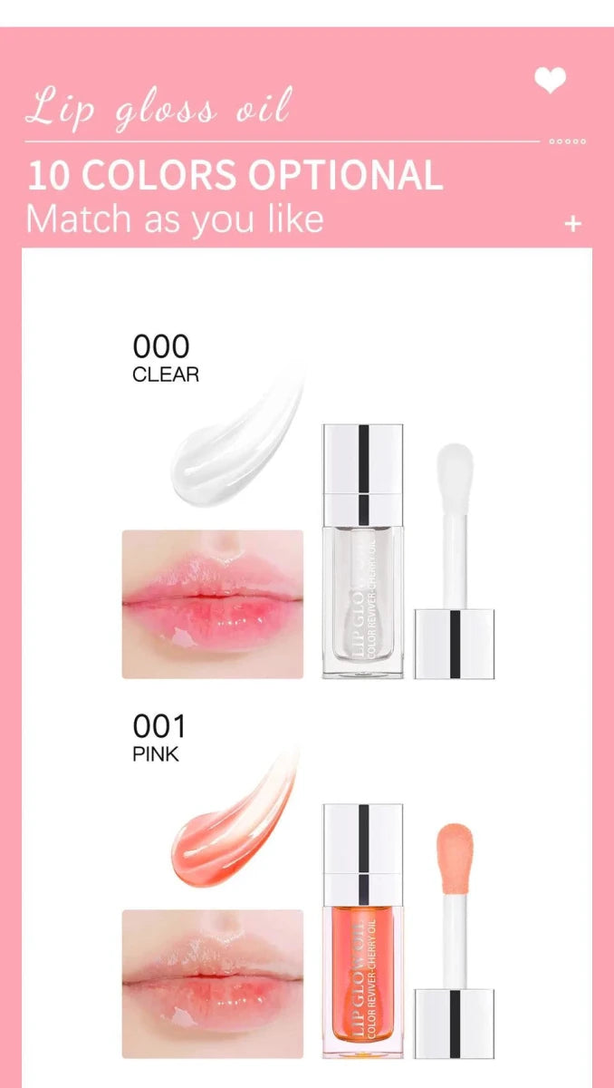 Mandotos moisturizing lip balm oil and plumping exfoliating lip gloss with a sleek tube and glossy finish.