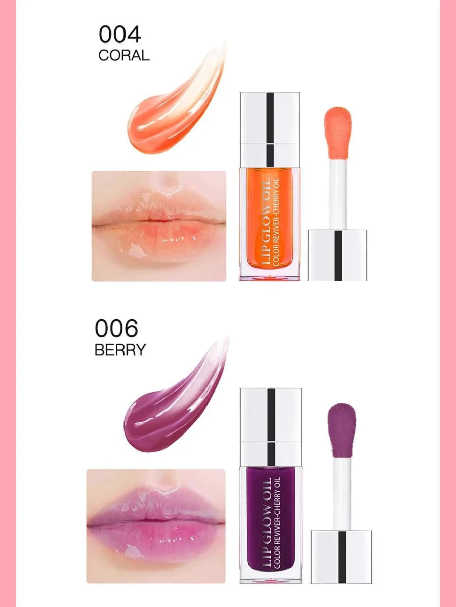 Mandotos moisturizing lip balm oil and plumping exfoliating lip gloss with a sleek tube and clear, glossy finish.