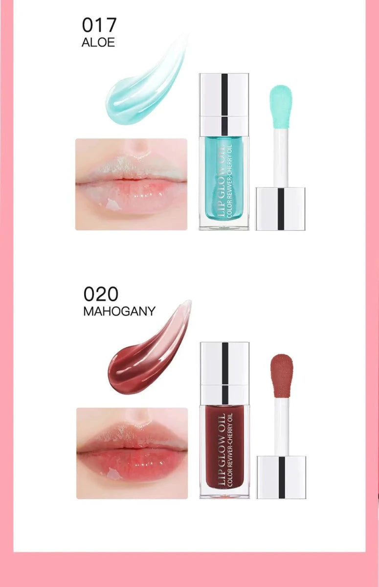 Mandotos moisturizing lip balm oil and plumping exfoliating lip gloss in sleek packaging, highlighting glossy finish and nourishing formula.