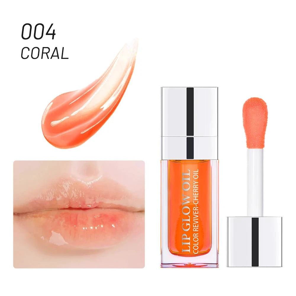Mandotos moisturizing lip balm oil and plumping exfoliating lip gloss with smooth, glossy texture and natural lip care ingredients.