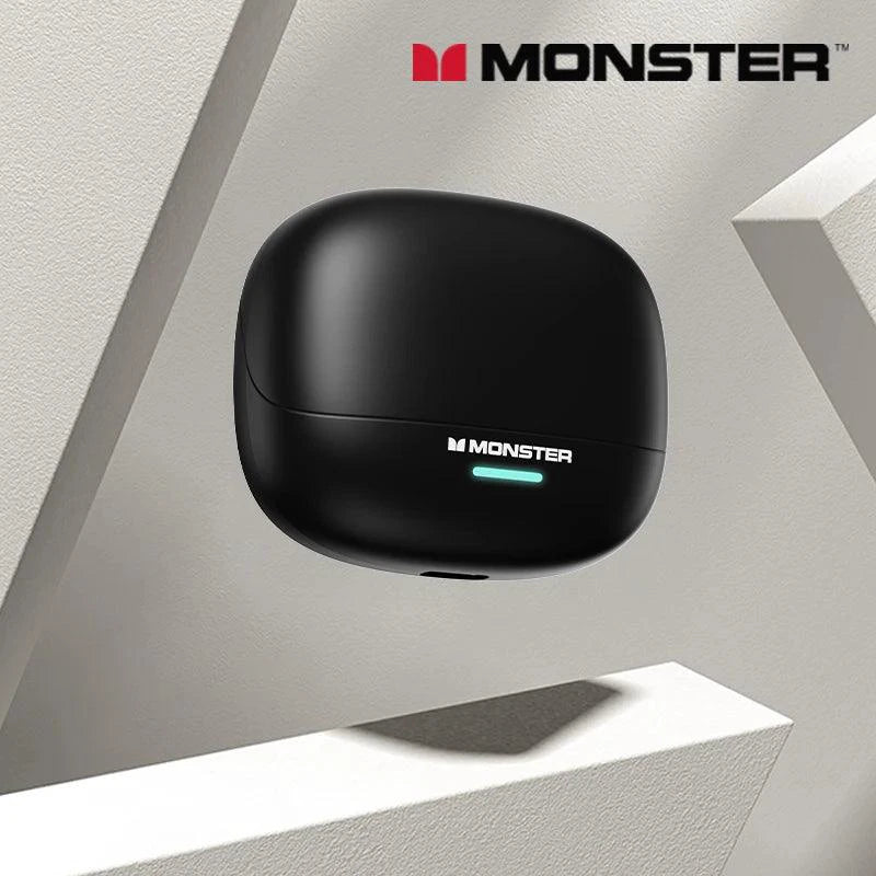 MANDOTOS Monster MQT52 wireless Bluetooth 5.4 earphones with microphone, long battery life, stereo sound, gaming headset, dual mode.