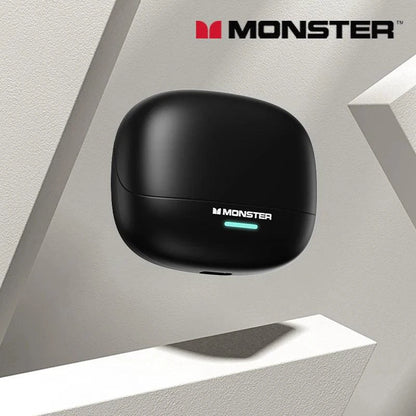MANDOTOS Monster MQT52 wireless Bluetooth 5.4 earphones with microphone, long battery life, stereo sound, gaming headset, dual mode.