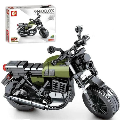 Mandotos motorcycle model educational toy with detailed plastic construction and vibrant colors for learning and play.