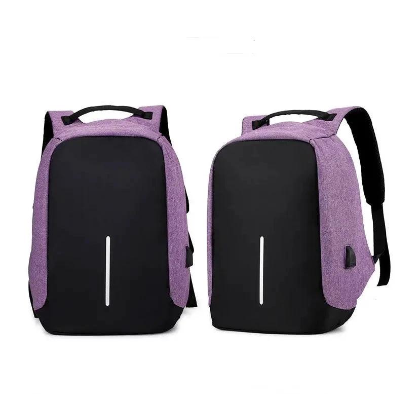Mandotos water-resistant USB charging backpack with multiple compartments for laptop and notebook storage.