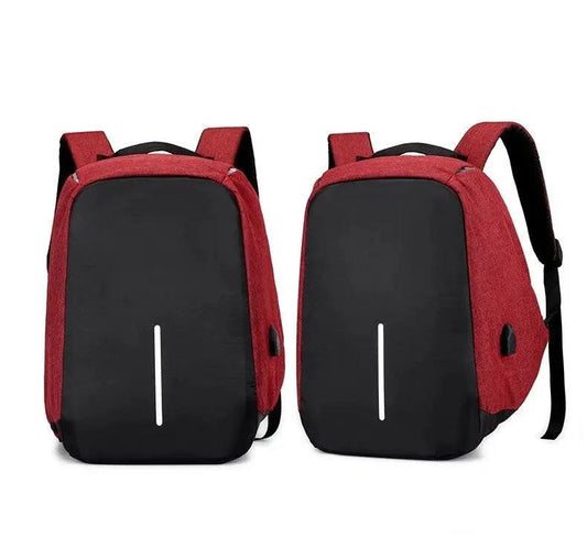 Mandotos multi-functional water-resistant backpack with USB charging port for laptops and notebooks, black, durable design.