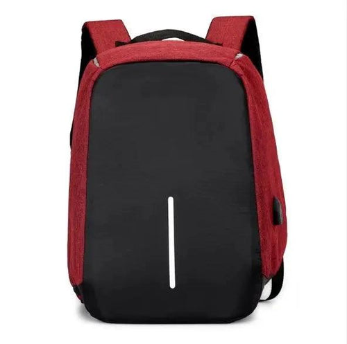 Mandotos water-resistant backpack with USB charging port, designed for laptops and notebooks, featuring multiple compartments and durable material.