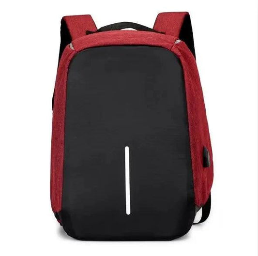 Mandotos water-resistant backpack with USB charging port, designed for laptops and notebooks, featuring multiple compartments and durable material.