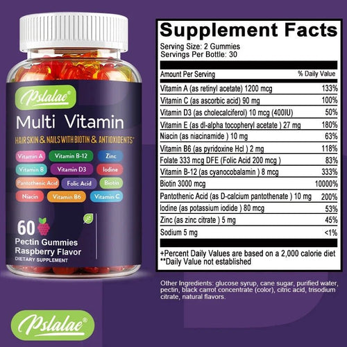 Mandotos multivitamin gummies with vitamins and minerals, boosting energy, immune support, and antioxidants in a 60-gummy bottle.