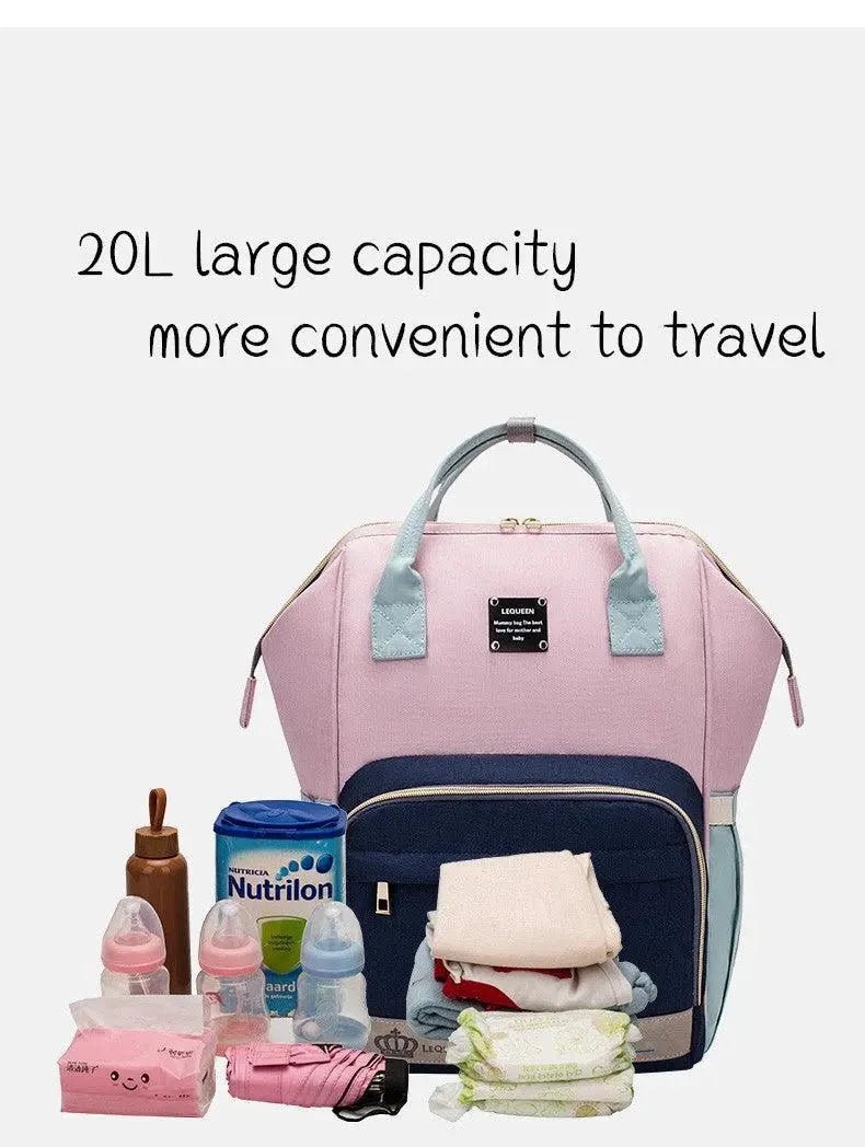 Mandotos Mummy Maternity Bag with multiple compartments and adjustable straps for convenient baby essentials storage.