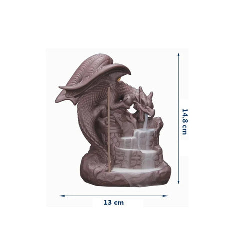 Mandotos Mystic Dragon Incense Tower with intricate dragon design and multiple incense holders, decorative and functional for aromatherapy.