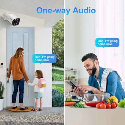 Mandotos 4K 8MP outdoor IP camera with audio, metal bullet design, night vision, PoE, H.265, and Onvif for home surveillance