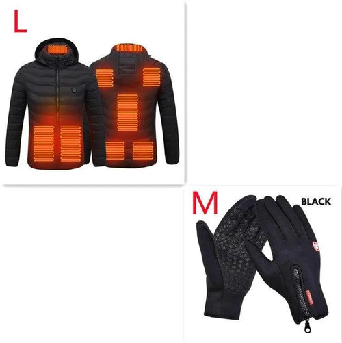Mandotos men's heated jacket with USB electric heating, cotton thermal coat, suitable for winter, featuring built-in heating vest.