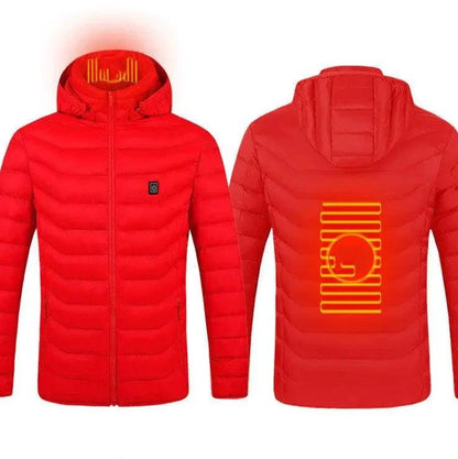 Mandotos men's heated jacket with USB electric heating, cotton exterior, thermal vest design, ideal for winter warmth and outdoor wear.