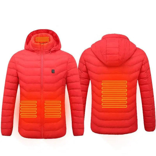 Mandotos men's heated jacket with USB electric heating, cotton thermal coat and vest for winter warmth and outdoor warmth.