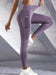 Mandotos high waist women's yoga leggings with pockets, stretch fit, solid color, suitable for fitness, running, and sports activities.