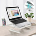 Mandotos multifunctional folding laptop stand with aluminum alloy base, adjustable height, portable design, and monitor increase rack.