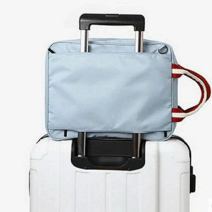 Mandotos men's and women's large capacity waterproof business bags, luggage, and boarding bags with multiple compartments.