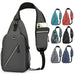 Mandotos men's multifunctional shoulder crossbody bag made of durable canvas with multiple compartments and a chest strap.