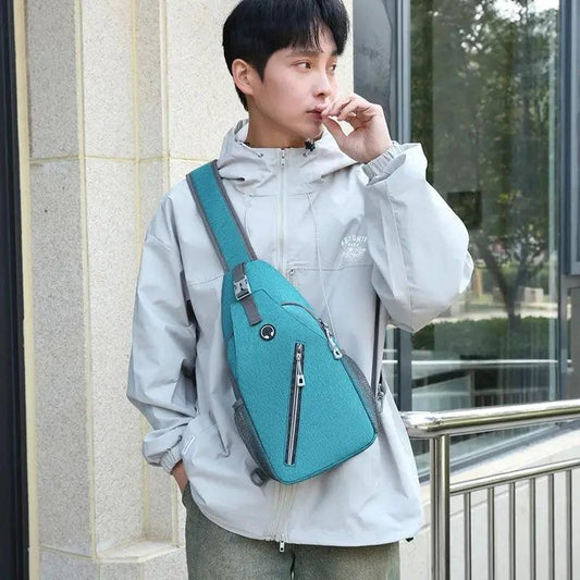 Mandotos men's multifunctional shoulder crossbody bag made of durable canvas with adjustable strap and multiple compartments.