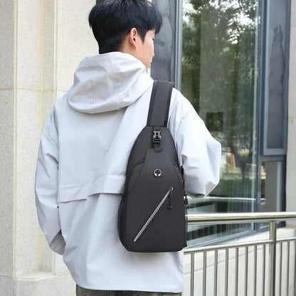 Mandotos men's multifunctional shoulder crossbody bag made of durable canvas with adjustable strap and multiple compartments.