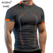 Mandotos men's summer breathable gym T-shirt, quick-drying jogging and training tee for fitness and running activities.