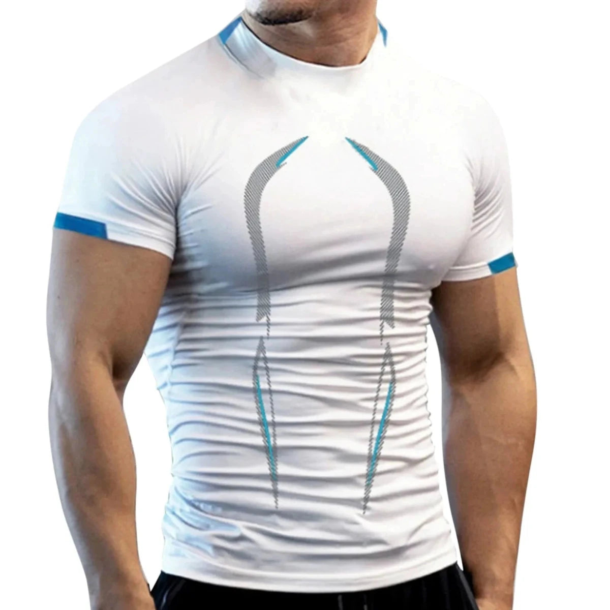 Mandotos men's summer breathable gym T-shirt, quick-drying jogging and running tee for fitness and training.