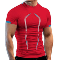 Mandotos men's summer gym breathable T-shirt, quick-drying jogging and running fitness top, lightweight training tee.