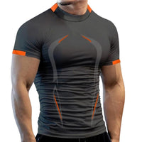 Mandotos men's summer gym breathable T-shirt, quick-drying jogging and running fitness top for men.