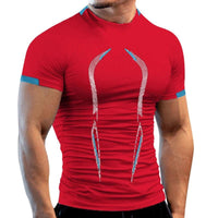 Mandotos men's summer gym breathable T-shirt, quick-drying jogging and training tee for fitness and running.
