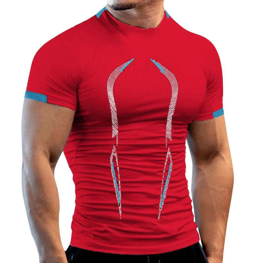 Mandotos men's summer gym breathable T-shirt, quick-drying jogging and training tee for fitness and running.