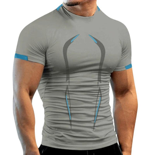 Mandotos men's summer gym breathable T-shirt, quick-drying jogging and training T-shirt for running and fitness activities.