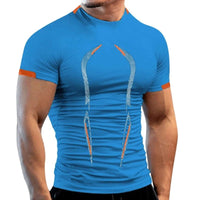 Mandotos men's summer gym breathable T-shirt, quick-drying jogging and training tee, ideal for running and fitness workouts