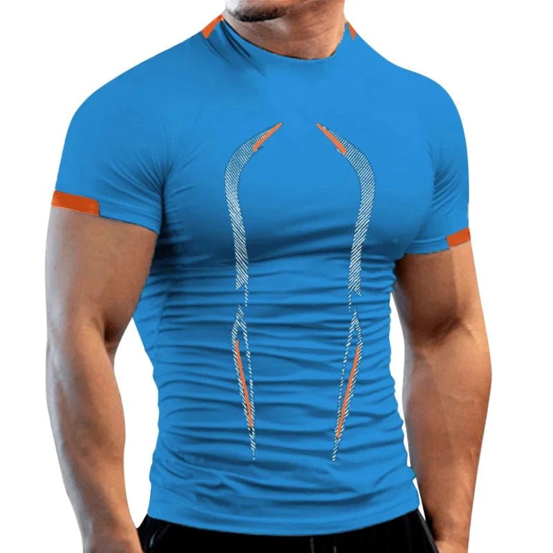 Mandotos men's summer gym breathable T-shirt, quick-drying jogging and training tee, ideal for running and fitness workouts