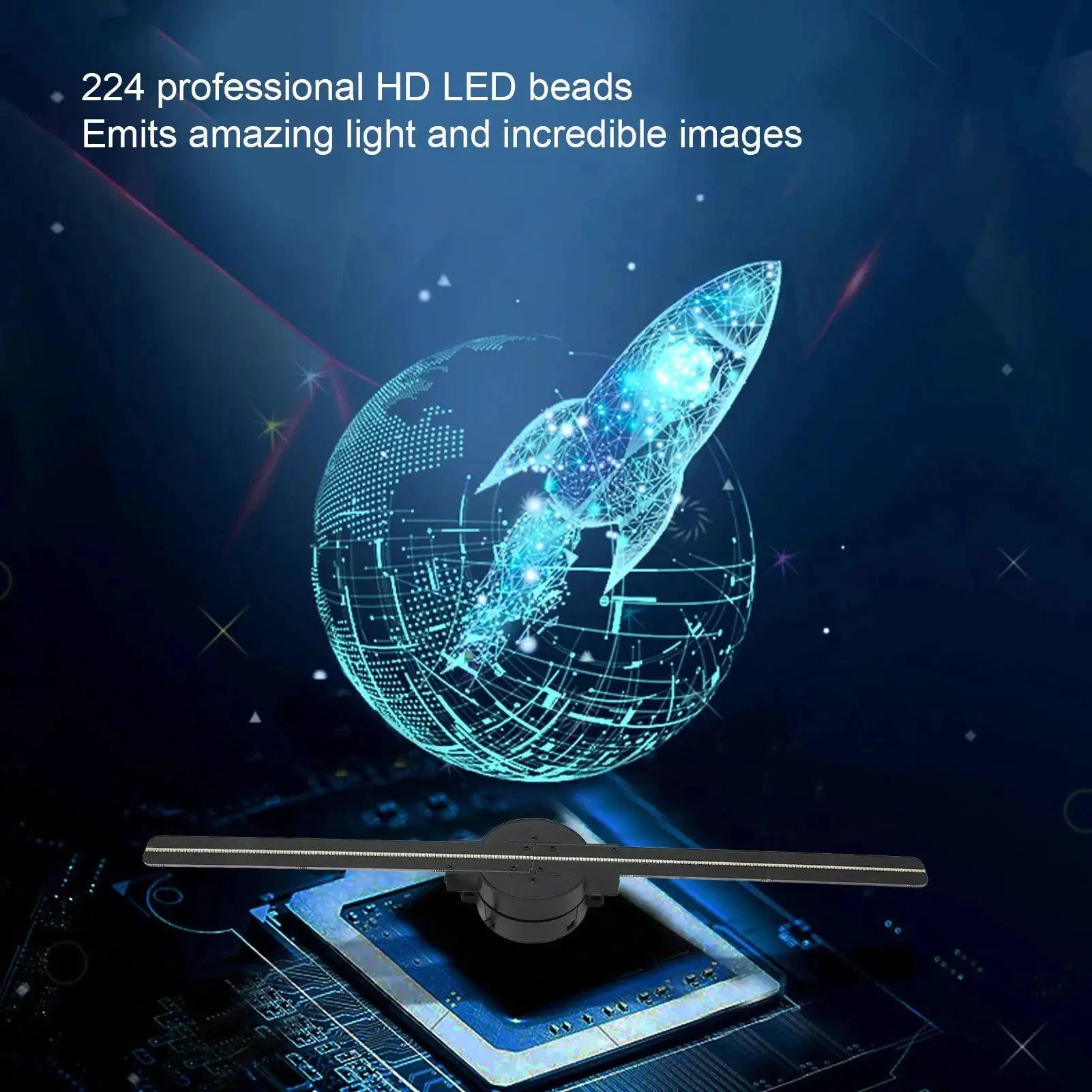 Mandotos NextGen 3D Ad Fan showing vibrant 3D animated advertisement displayed on a digital screen.