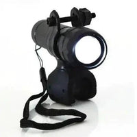 Mandotos Night Rider LED front light mounted on a bicycle, providing bright, high-visibility illumination for nighttime riding.